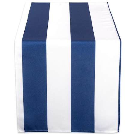 Fastfood 14 x 108 in. Nautical Blue Cabana Stripe Outdoor Table Runner FA1536624